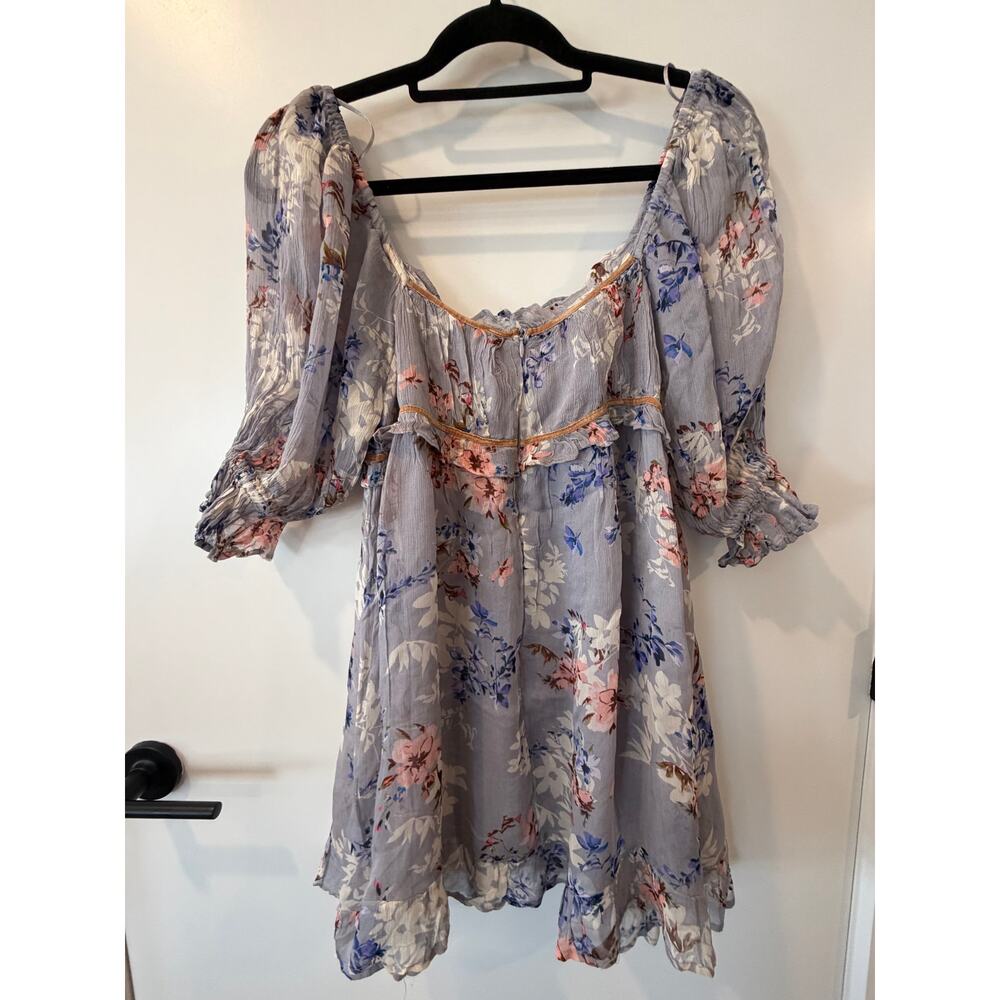 Free People Babydoll Dress Puff Sleeve Womens Small NWT Fairy Boho Floral Summer - Picture 7 of 9